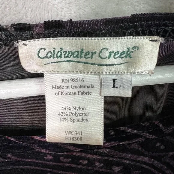 Vintage Y2K Coldwater Creek Velvet Burnout Top Floral Paisley Fairy Whimsigoth L - Picture 5 of 8